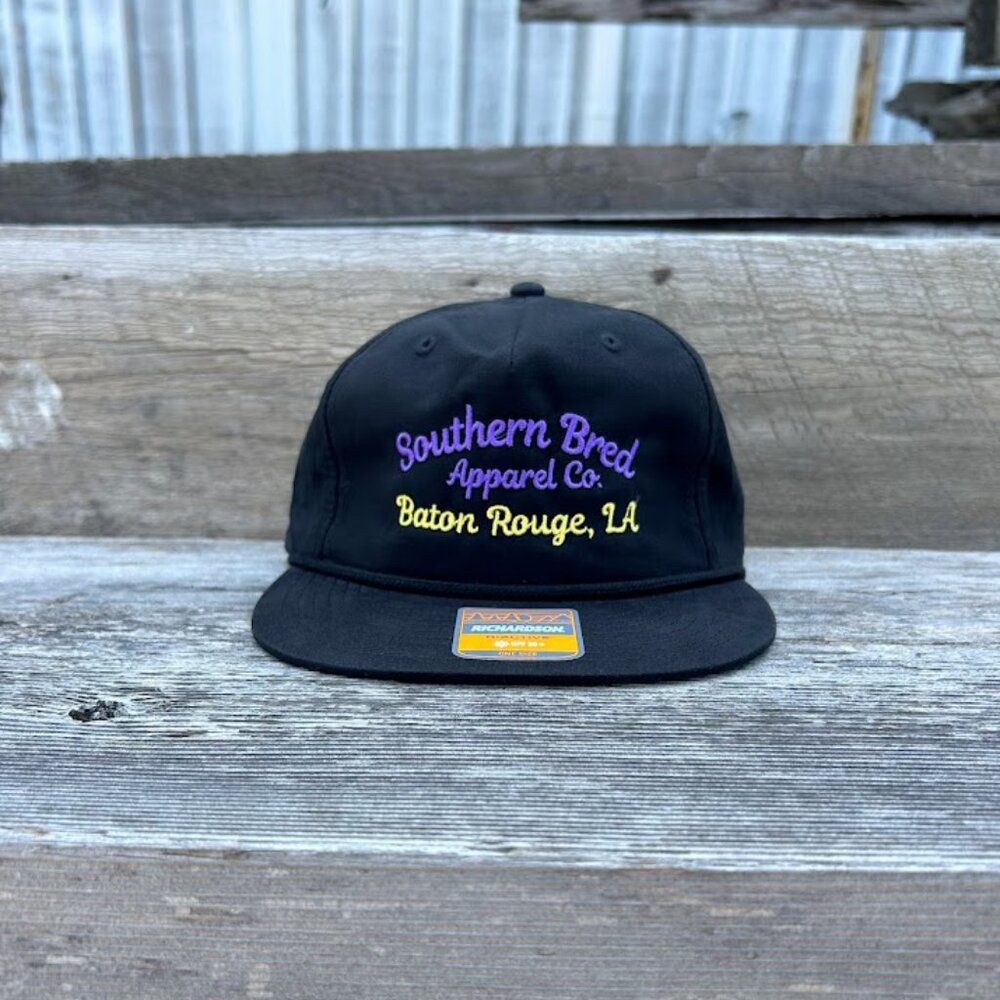 Southern Bred Apparel Co Baton Rouge, LA Richardson 256 Black Rope Cap